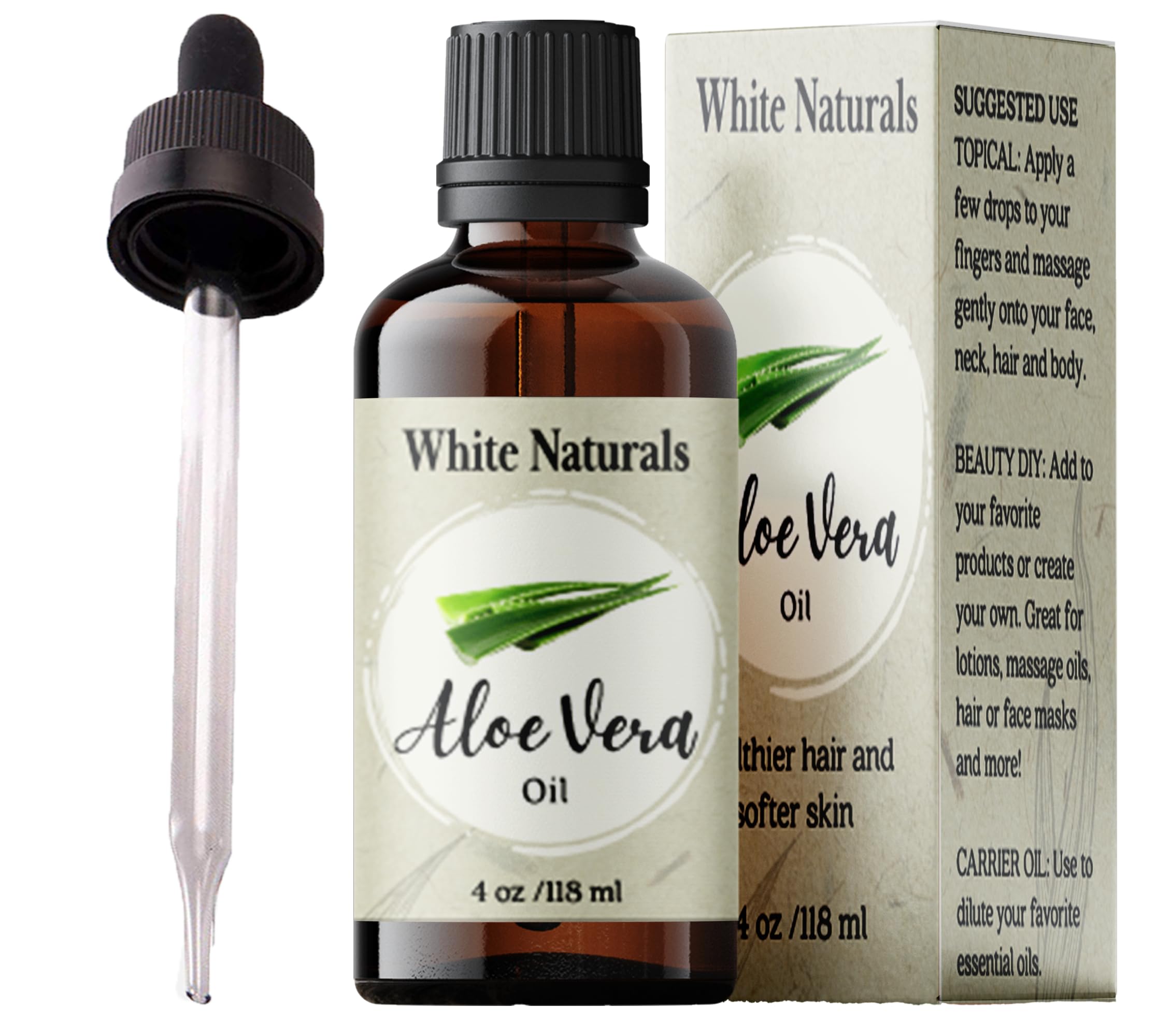 Organic Aloe Vera Oil, Therapeutic Premium Oil, Moisturizing Cold Pressed 100% Pure Natural Aloe Barbadensis Care for Skin, Body, Hair Growth, Face