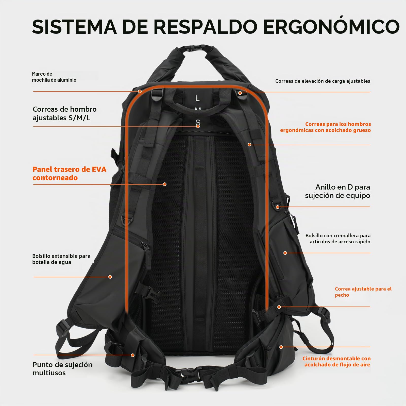 TARION Mochila Fotografía Expandible Senderismo - 35L Mochila Cámara Urbana Impermeable - Espacio Drone Trípode Portátil 16 Pulgadas DSLR SLR XProber