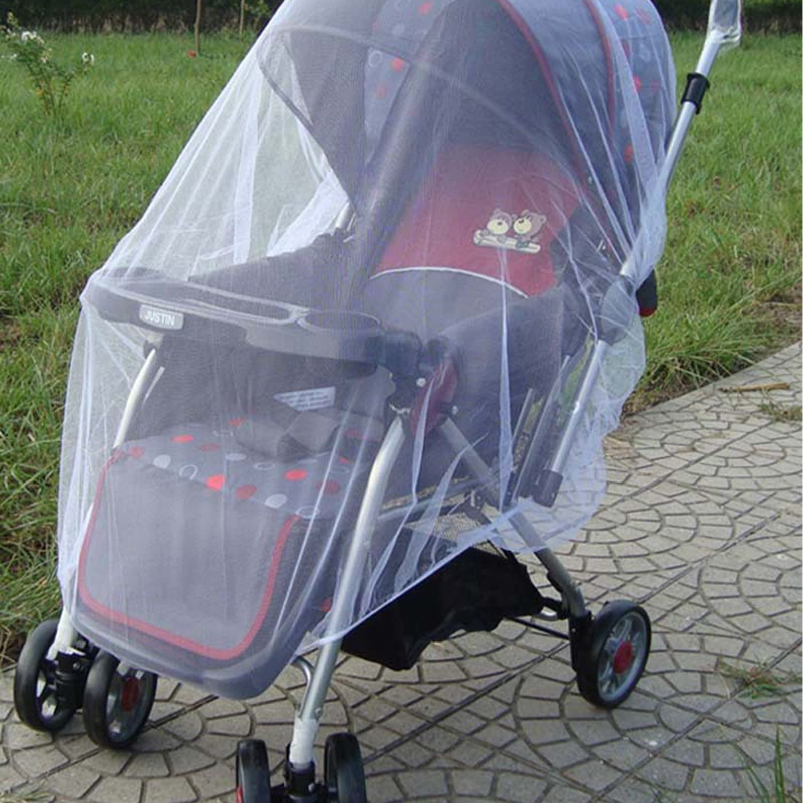 2 mosquiteros universales de malla fina para cochecitos, cunas y camas de viaje, adecuadas para cochecitos de bebé, cochecitos de bebé, cochecitos de bebé (blanco)