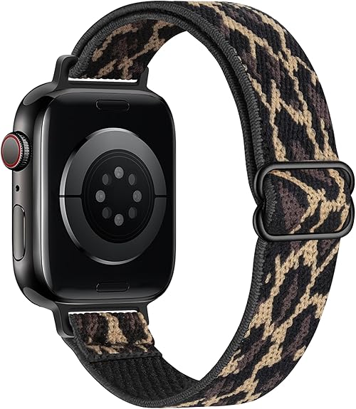Slim Stretchy Bands Compatible with Apple Watch Band 40mm 41mm 42mm 38mm 44mm 45mm 46mm 49mm Women Men, Soft Fashion Nylon Braided Elastic Strap for iWatch Series 10 SE 9 8 7 6 5 4 3 2 1 Ultra 2