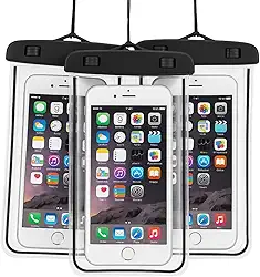 Kit 3 Unidades Capa Case A Prova D'água Impermeável para Celular Smartphone Capinha com Alça Universal Proteção 360º Completa Sensível ao Toque (Preto)