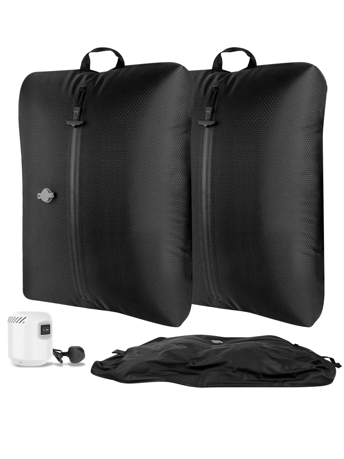 AIDONS Vacuum Bags with Pump for Travel - IP67 Waterproof Reusable Compression Space Saver Bag for Luggage, Rucksack, Backpack, Suitcase(2PC)
