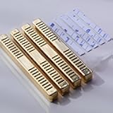 4 Pack Cigar Humidifier Strips for Humidor, Reusable Long-Lasting Humidity Control Solution with Adhesive & Dropper - Compact, Portable Travel Design for Cigar Box, Jar, Cabinet, Case (Gold)