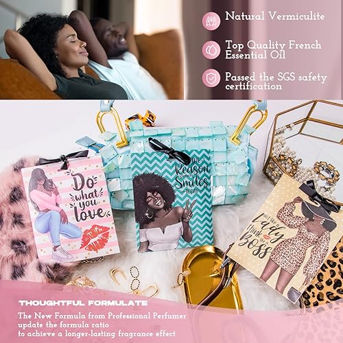 Miniatura 2 de Paquete de 6 sobres con aroma de rosas inspiradoras para cajones y armarios, desodorante y eliminador de olores, regalos motivacionales para madres,