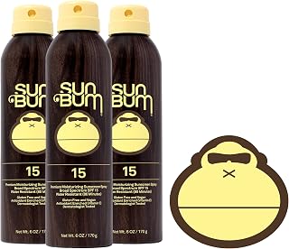Sun Bum Original SPF 15 Sunscreen Body Spray with Sonny Sticker - Broad Spectrum Moisturizing Sunscreen with Vitamin E - Hawaii 104 Act Compliant (Made without Octinoxate & Oxybenzone) - 3 Pack