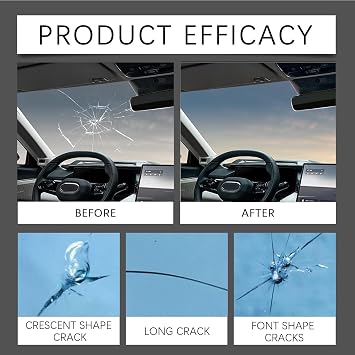 Windshield Crack Repair Kit, Windshield Repair Kit for Chips and Cracks, Car Windshield Chip Repair Kit, Glass Repair Liquid for Automotive Window Crack, Quick Fix Tool (5 Set)