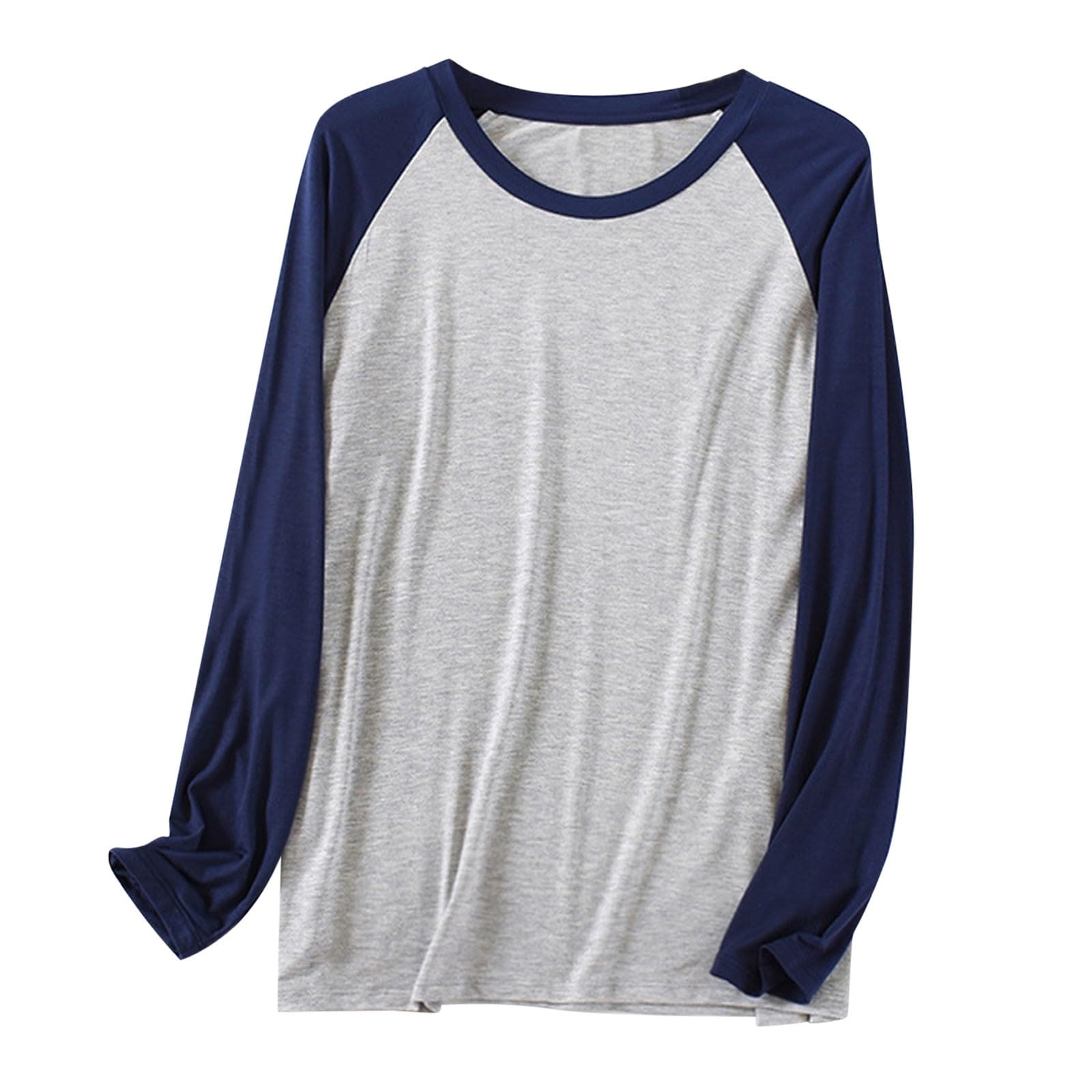 Pyjama pour homme - Coupe droite - Manches longues - Coton - Léger - Respirant - T-shirt de loisirs - Coupe ajustée - T-shirt d'entraînement - Séchage rapide