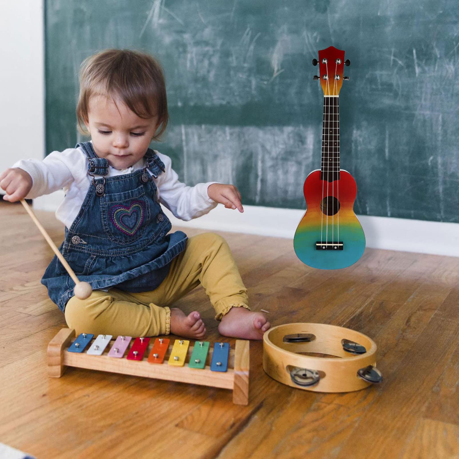 ifundom Ukulele Dla Dorosłych - 21 Cali Gitara Dla Dzieci Twardy Futerał Podstawa Akustyczna Instrumenty Muzyczne
