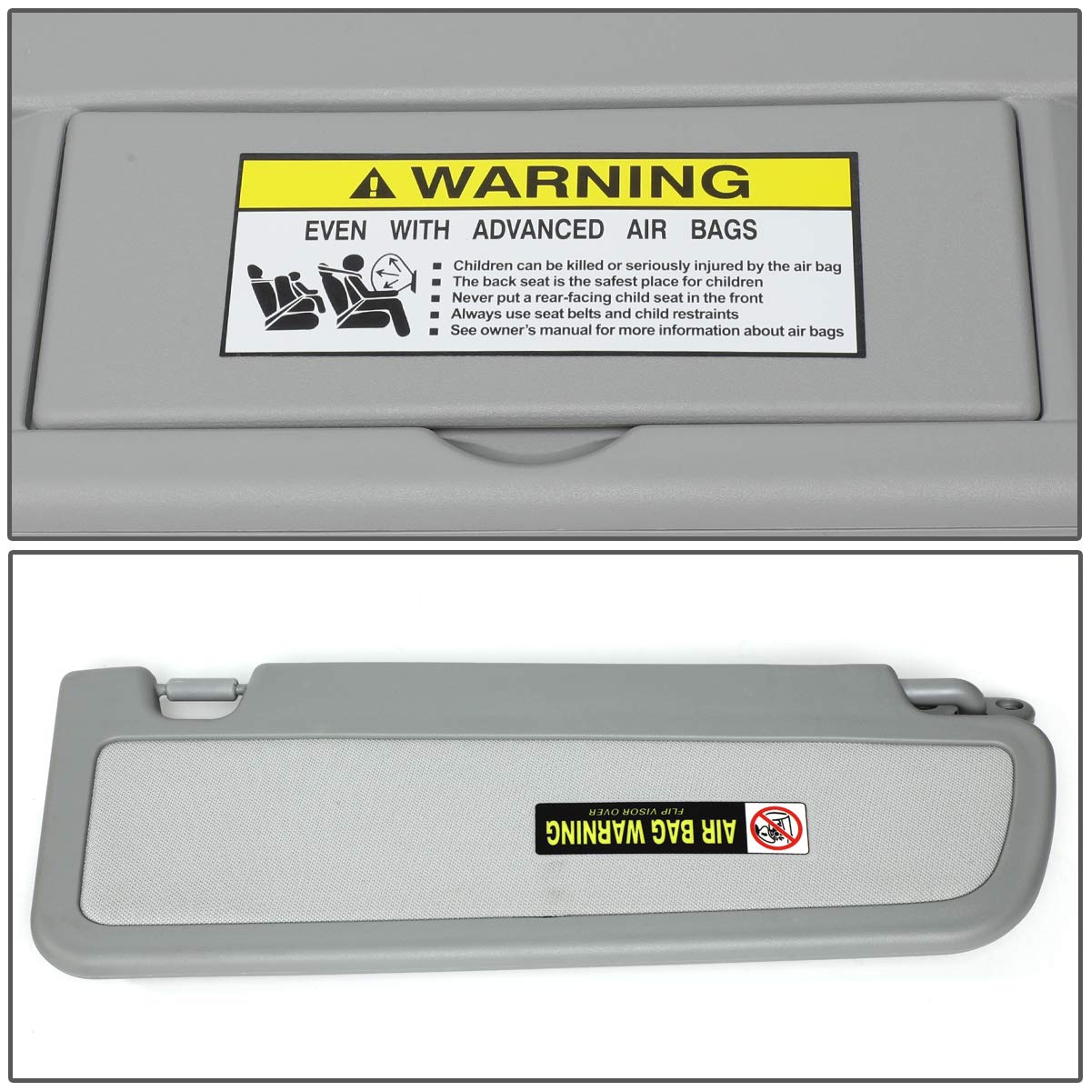 Auto Dynasty Sun Visor Grey OE Style Interior Left Driver Sunshade Compatible with 2006-2011 Honda Civic