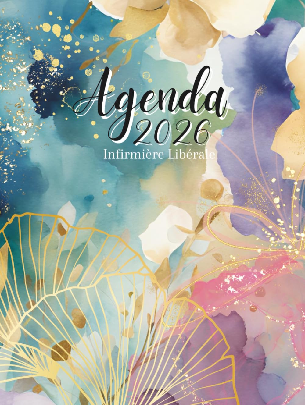 Agenda Infirmière Libérale: 1 JOUR = 1 PAGE, Planificateur de tournée de 5h à 21h45, grand format, toutes les 15min, + RDV patients +km +CA +bilan comptable