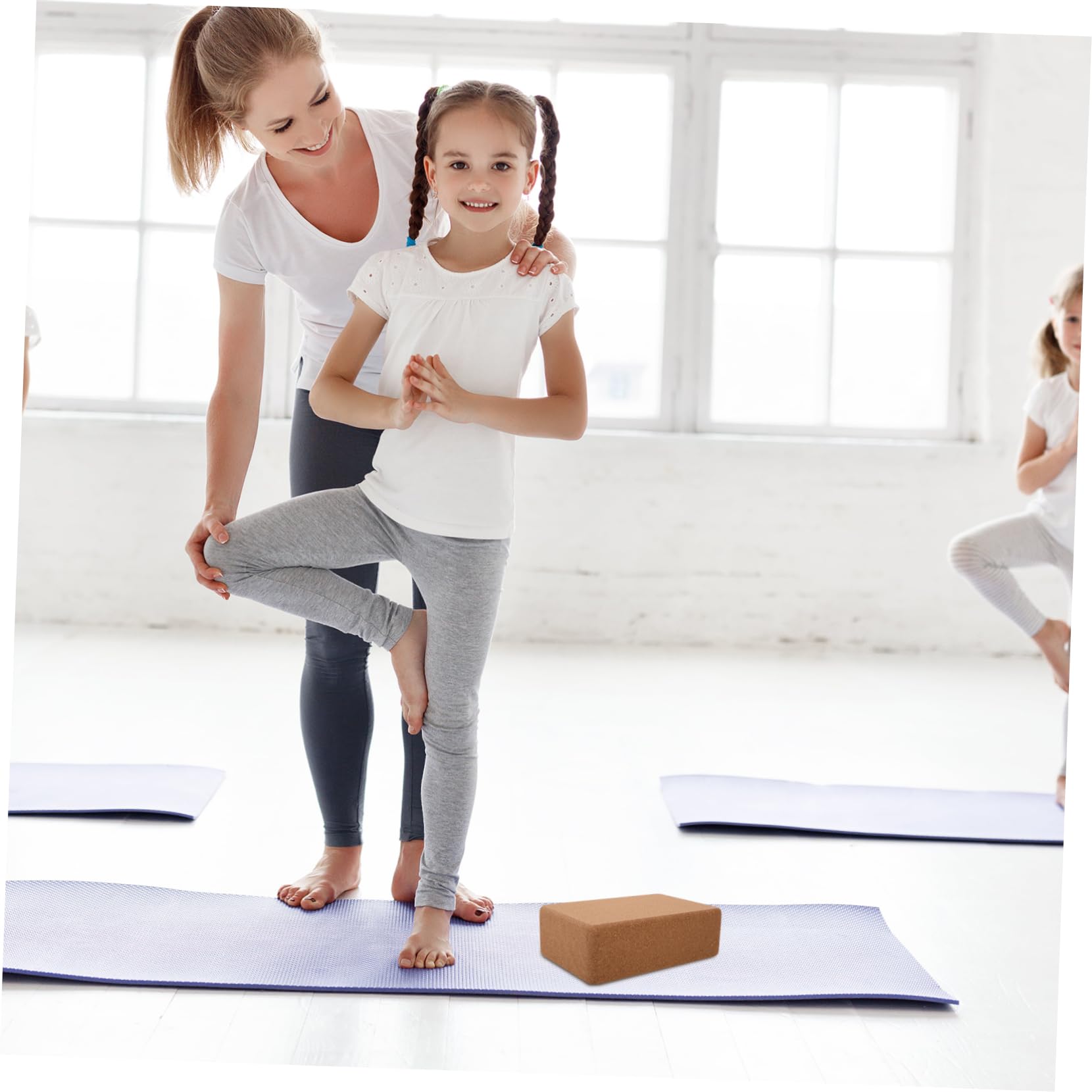 Bloque de Yoga de Corcho Alta Densidad para Niños, Khaki