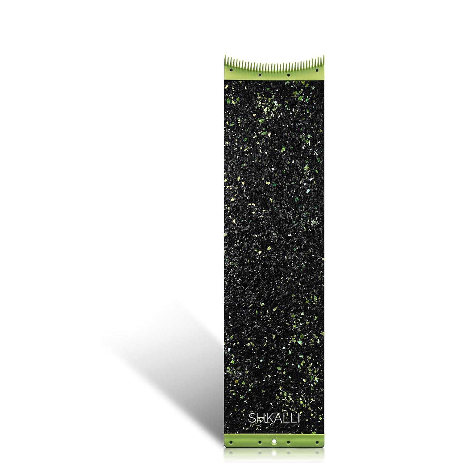 Forged Carbon Fiber Balayage Board with Comb Teeth, Green Glitter Inlaid, Ultra-Thin Lightweight Hair Coloring Tool for Balayage & Ombre Styling, (Glitter Green) (Size L_130505)