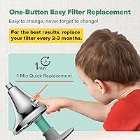 Vista 2 de High Pressure Filtered Shower Head, One-Button Filter Replacement, Designed for Hard Water, Removes Chlorine & Impurities, Say Goodbye to Dry Skin &