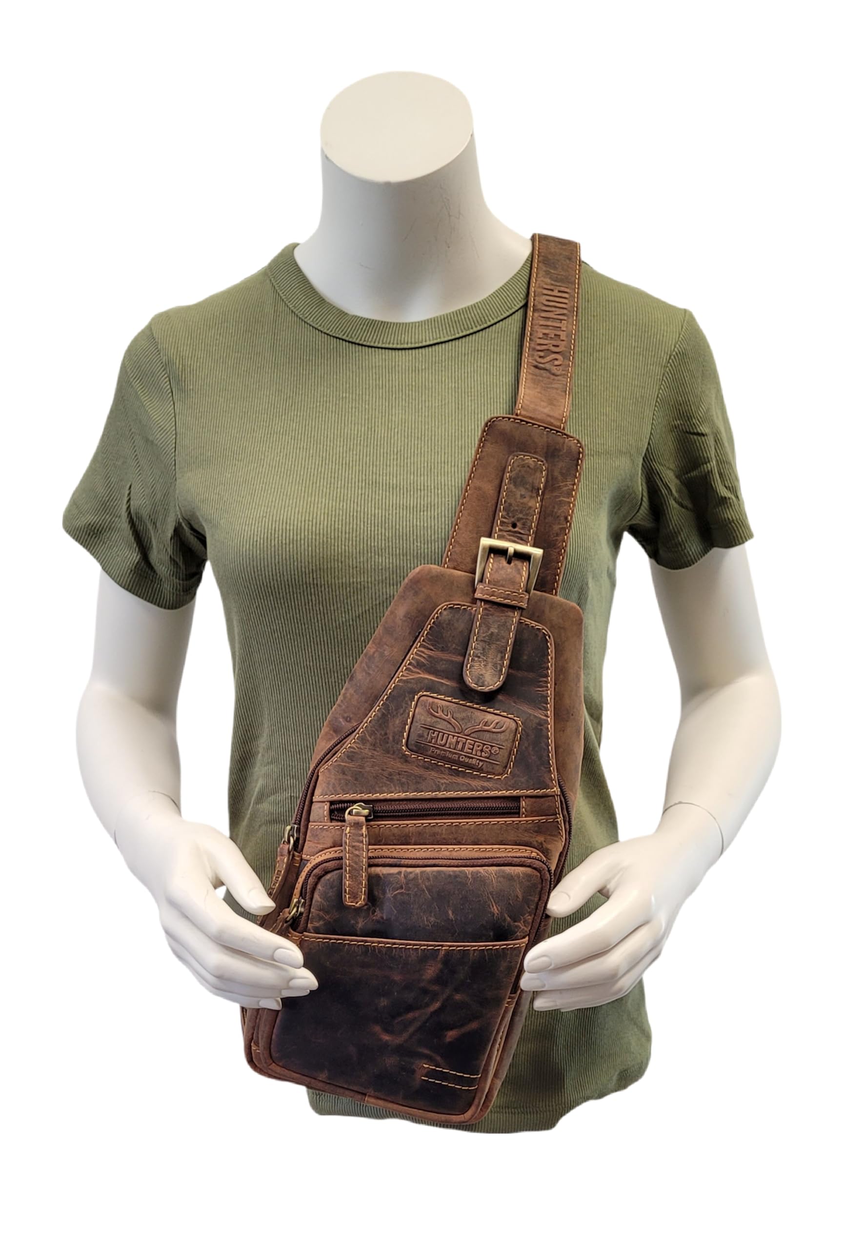 Hunters Crossbag Slingbag aus echtem Leder