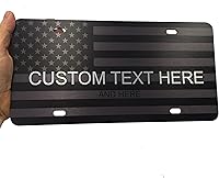 Vista 20 de JASS GRAPHIX Placa de matrícula personalizada con la bandera estadounidense de línea amarilla, homenaje personalizado a despachadores y operadores