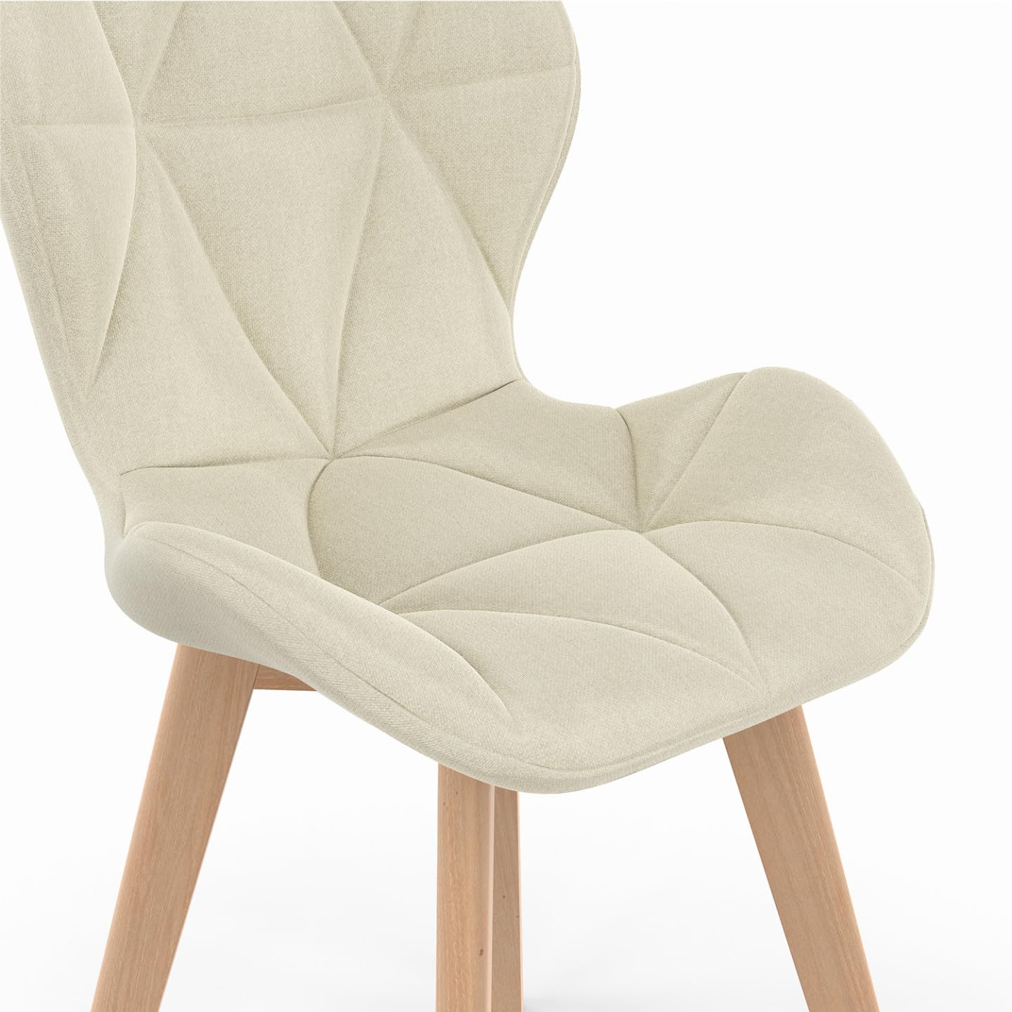 IDMarket - Juego de 4 sillas de comedor (tejido beige)