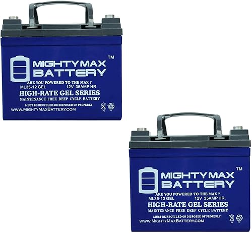 Batería de gel de 12 V 35 AH reemplazable Charity Hoveround MPV5-2 - Paquete de 2