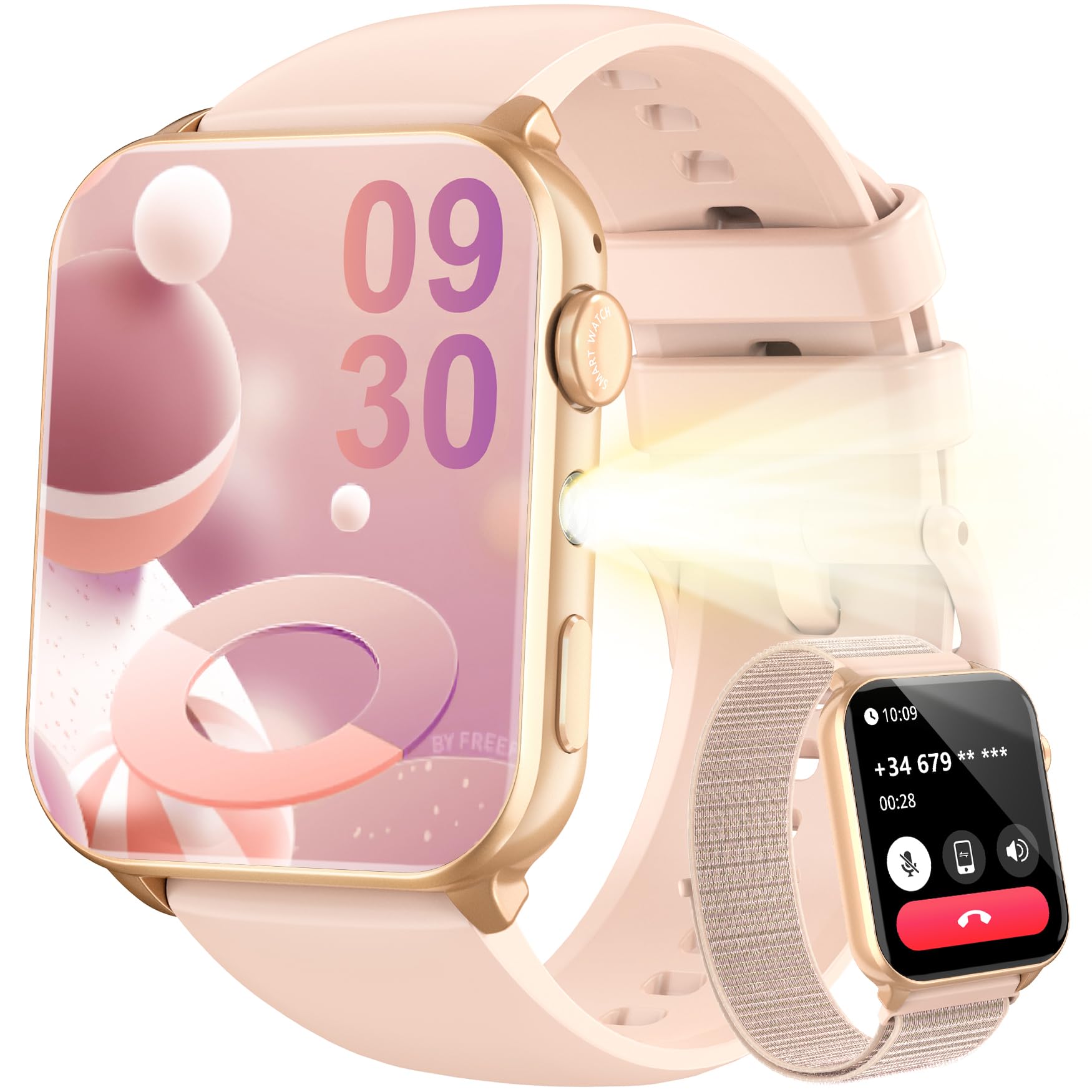 Blackview Smartwatch Uomo Donna, Effettua e Rispondi alle Chiamate,1,91'' Orologio Intelligente 100+ Modalità Sportive/Sonno/Cardiofrequenzimetro/SpO2/ Torcia per Android IOS