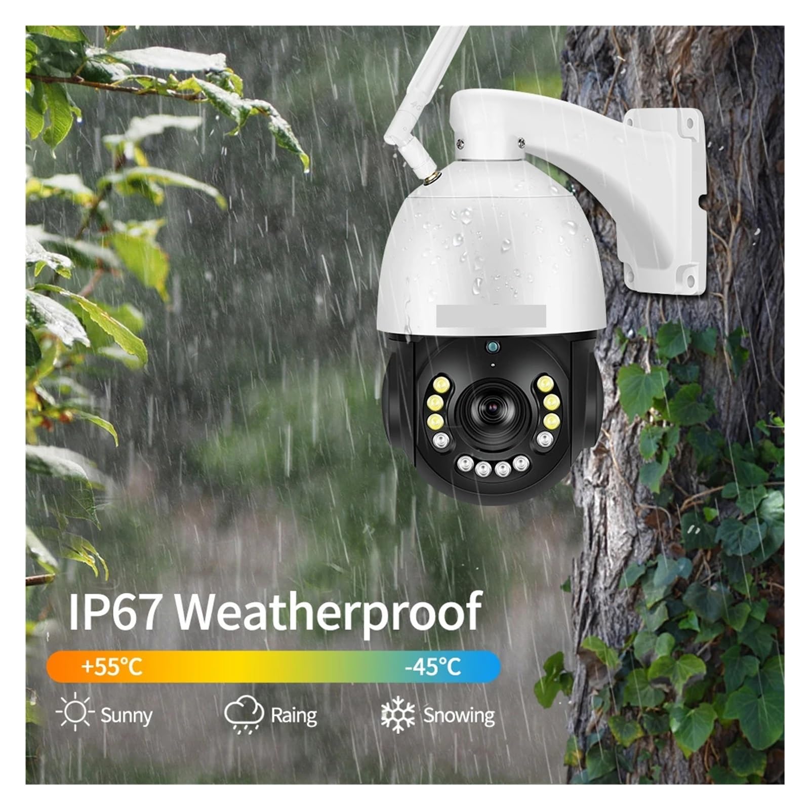 Cámara IP PTZ de 8MP, 4K, WiFi, Zoom óptico 30X, CCTV, for Exteriores, IA, Seguimiento de vehículos Humanos, cámara de vigilancia de Audio(8MP WiFi with PoE)
