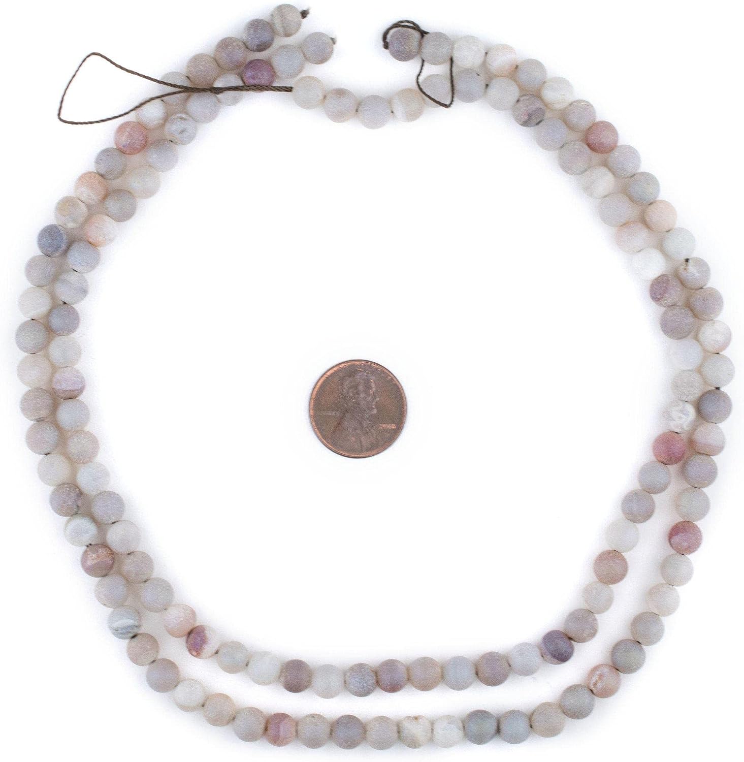 The Bead Chest Pearl Round Druzy Agate Beads (6mm): Organic Gemstone Round Spherical Energy Stone Healing Power Crystal for Jewelry Bracelet Mala Necklace Making