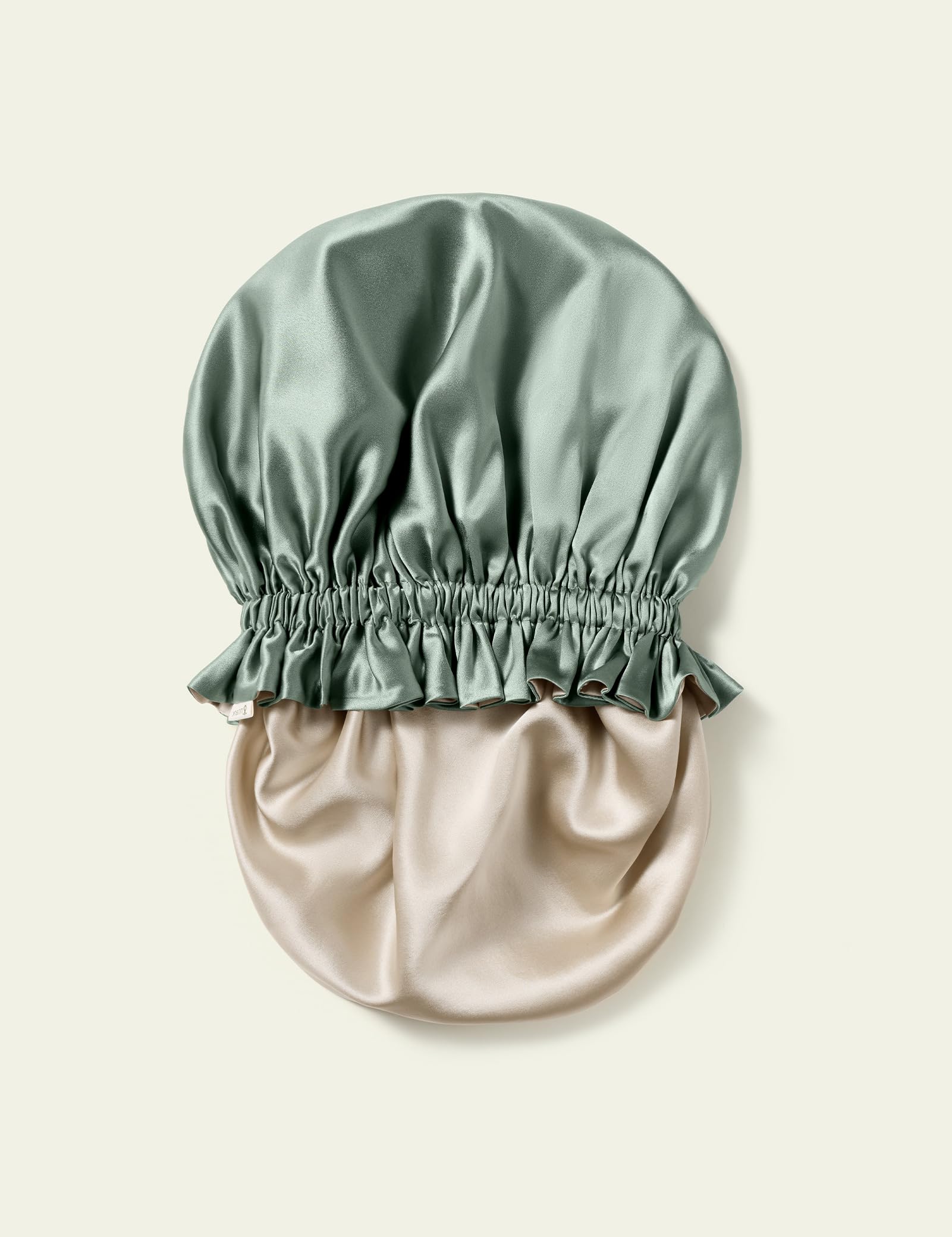 LilySilk 100% Maulbeerseiden-Schlafhaube für Damen – verstellbare Doppellagen-Wickelhaube für lockiges bis langes Dickes Haar mit beidseitig tragbarer Designs,Avocadogrün