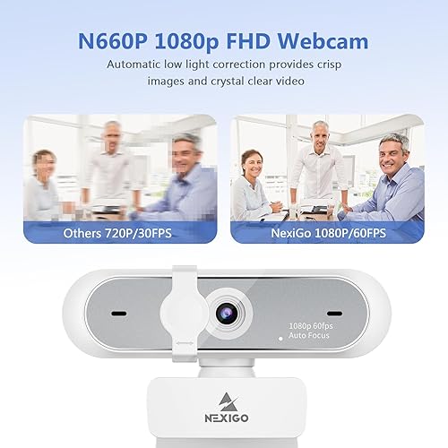 Miniatura 10 de NexiGo Cámara web N60 1080P cámara web HD con micrófono control de software y cubierta de privacidad cámara de computadora USB FOV de 110 grados