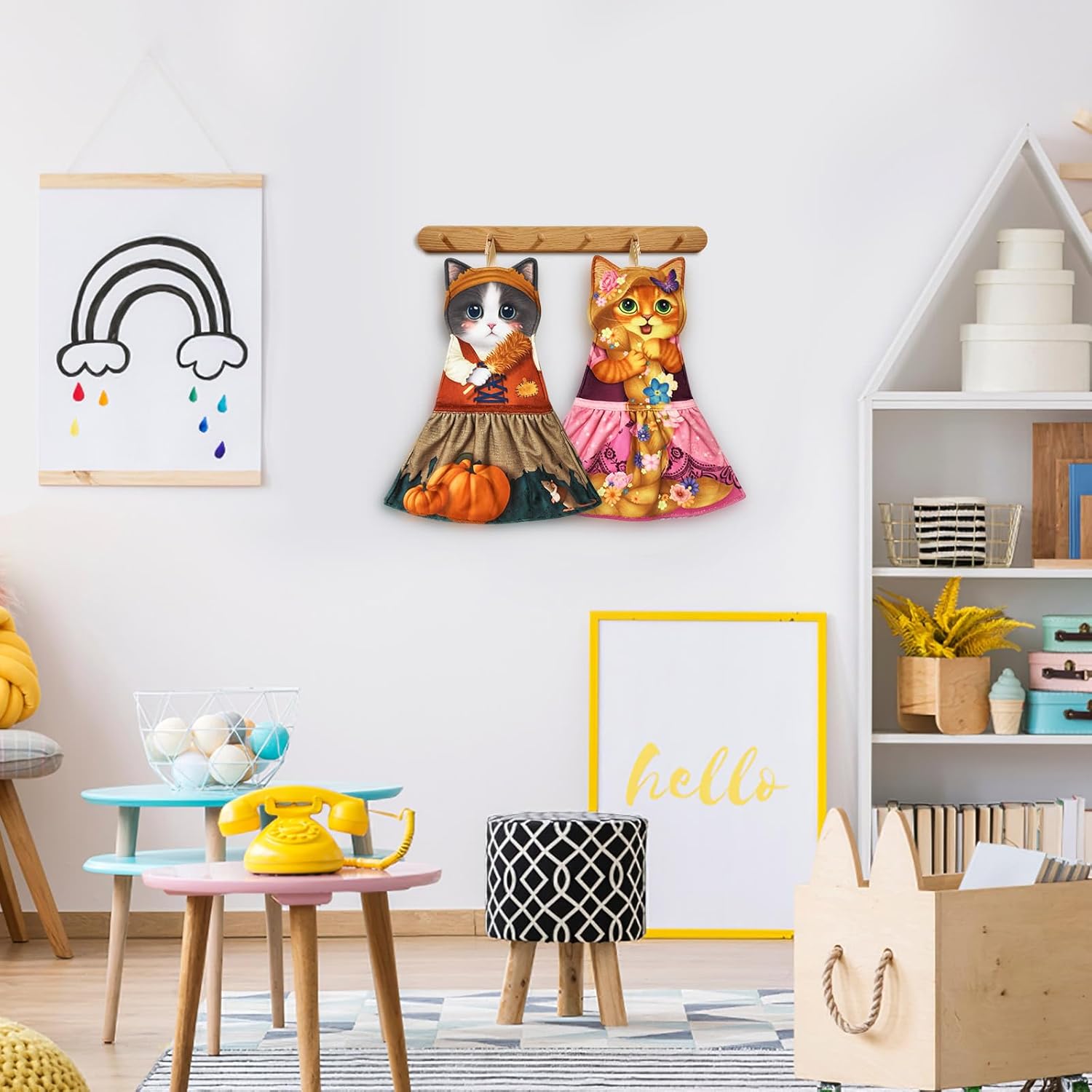 PAT JUUMG Cat Hand Towels, Cute Decorative Hanging Face Towels for Bathroom Kitchen, Super Absorbent Soft, Cat Lovers Gifts for Women, Housewarming for People Who Love Cats - Image 8