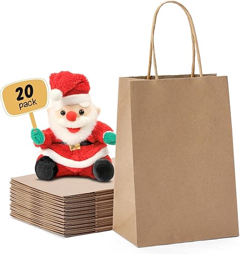 Miniatura 17 de Bolsas de regalo METRONIC con asas, 16x6x12 pulgadas, bolsas de papel marrón reciclables, 50 unidades, kraft, para compras de negocios y comestibles