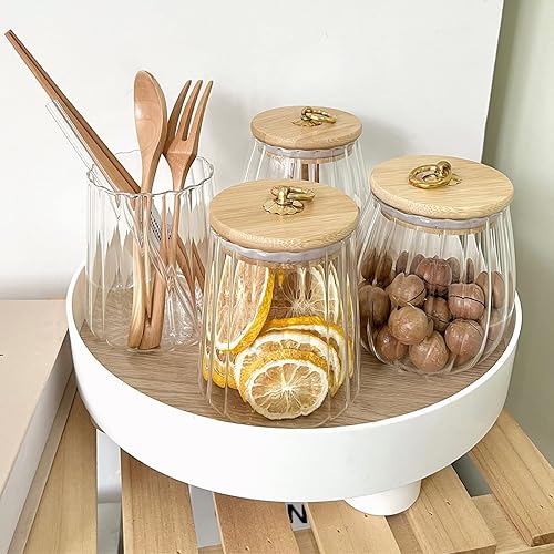 Miniatura 3 de 38 FL OZ Glass Jars with Bamboo Lids, Glass Containers with Airtight Lids for Storage, Large Candy Jars for Coffee Nuts Cookie, Decorative Glass