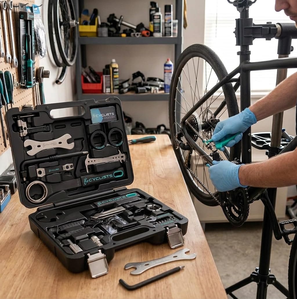 cyclists 27 Piece Bicycle Repair Kit, Portable Bicycle Tool Box 