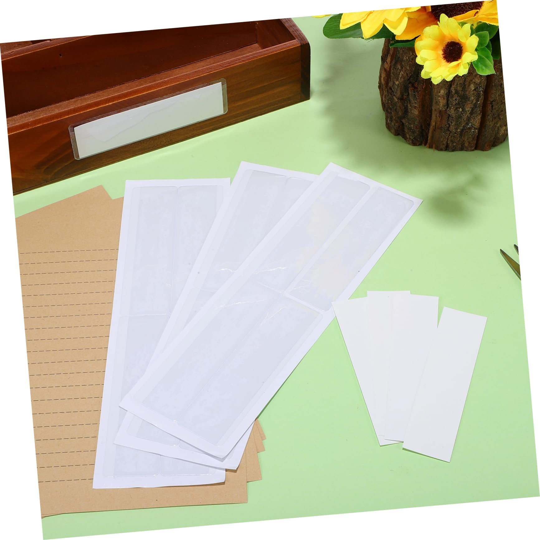 OSALADI 3 Ensembles Combinaison de papier du d'étiquette adhésif pour porte-étiquettes bandes avec adhésif support livre autocollant titulaire de la carte de visite