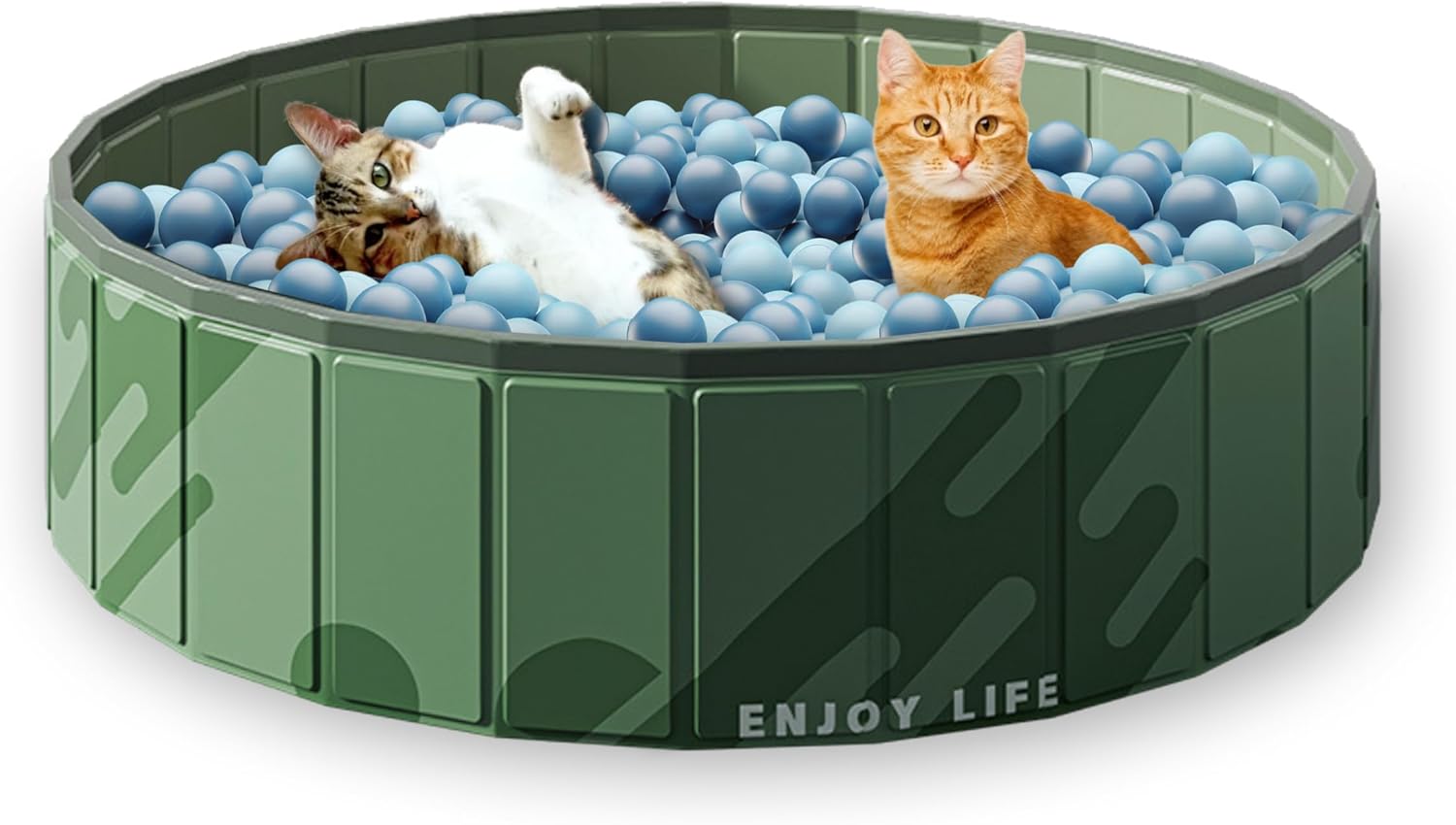 AGGER Cat Ball Pit - 32" Sturdy & Foldable Playpen for Cats, Reinforced Frame for Active Play - Indoor/Outdoor, Holds 400+ Balls (Sold Separately)