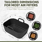 Silicone Air Fryer Liners 2 Pack, Reusable Liners for Ninja Air Fryer Accessories, Compatible with Ninja Foodi DZ201 DZ401 6-in-1 8-10QT Air Fryer Basket