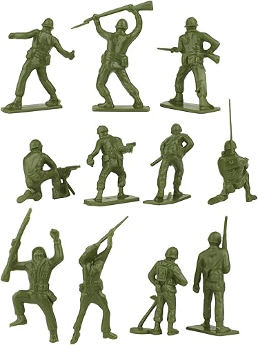 Miniatura 6 de Tim Mee Toy Hombres de plástico del ejército - 28 piezas OD Green WW2 soldado figuras - Hecho en Estados Unidos