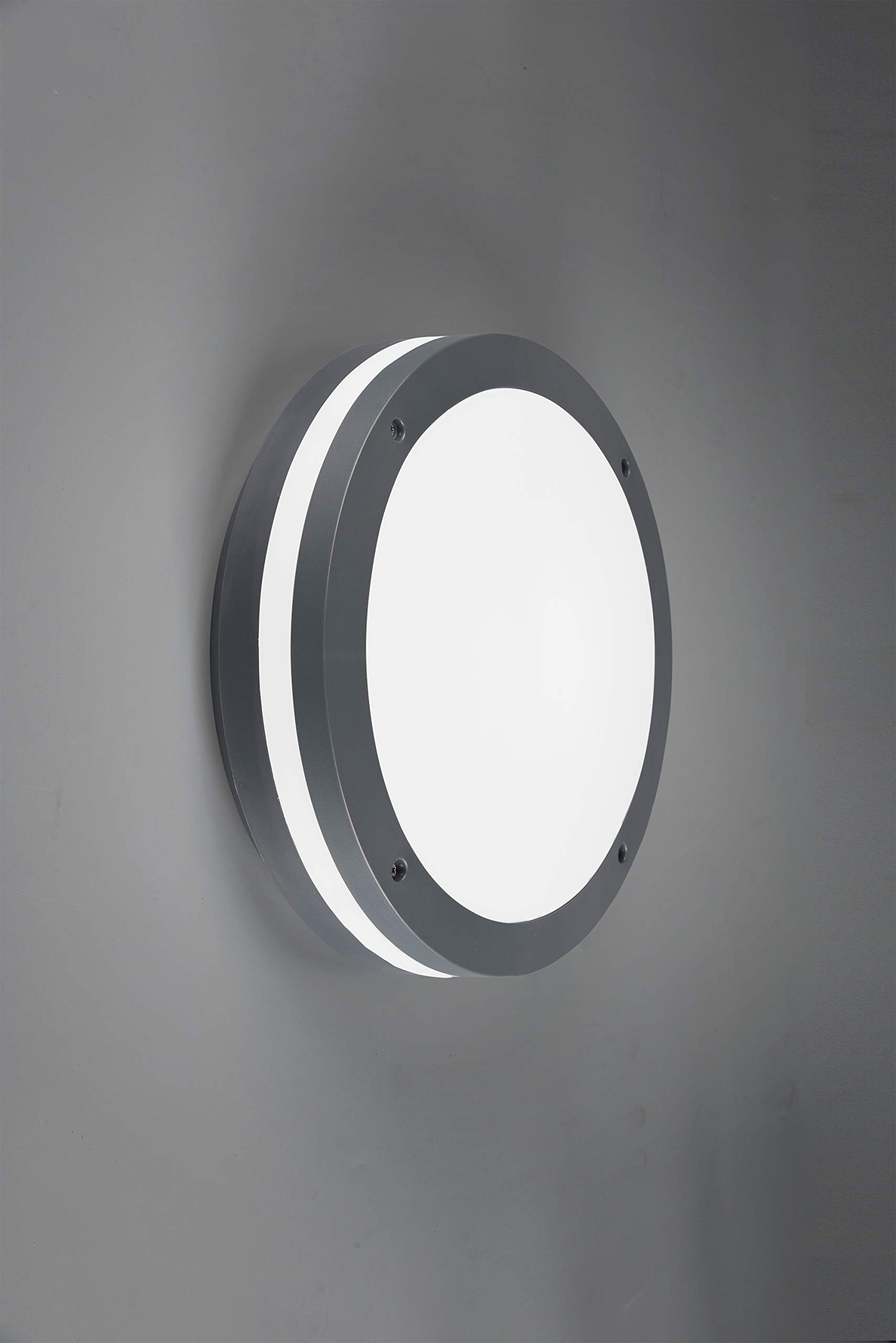 Trio Leuchten Piave 676960142 Plafonnier extérieur LED en plastique anthracite avec détecteur de mouvement LED 12 W