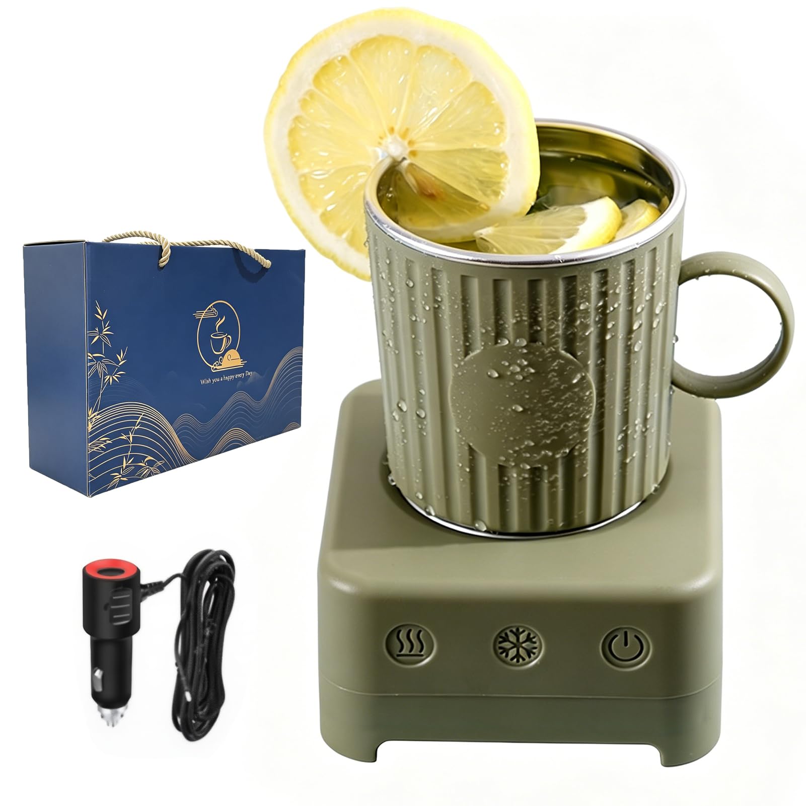 Taza eléctrica refrigerante 2 en 1 de 36W para mantener tus bebidas frías en el coche