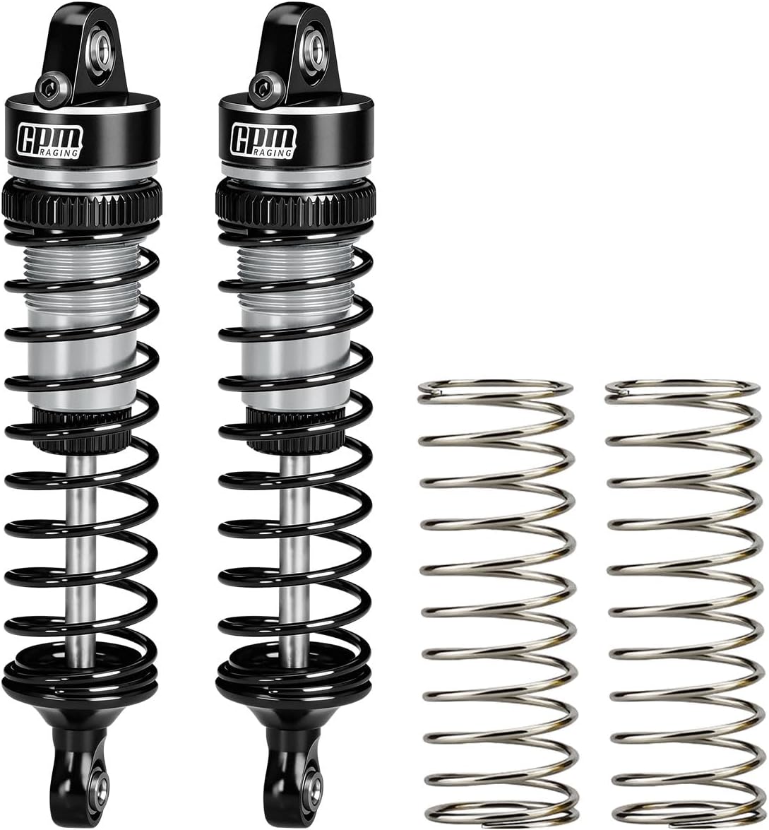 GPM Aluminum Rear Shock Absorbers 74mm (2PCS) for Arrma 1/16 Mini Kraton 3S Oil Filled RC Shocks Upgrade Replacement Parts (Black)