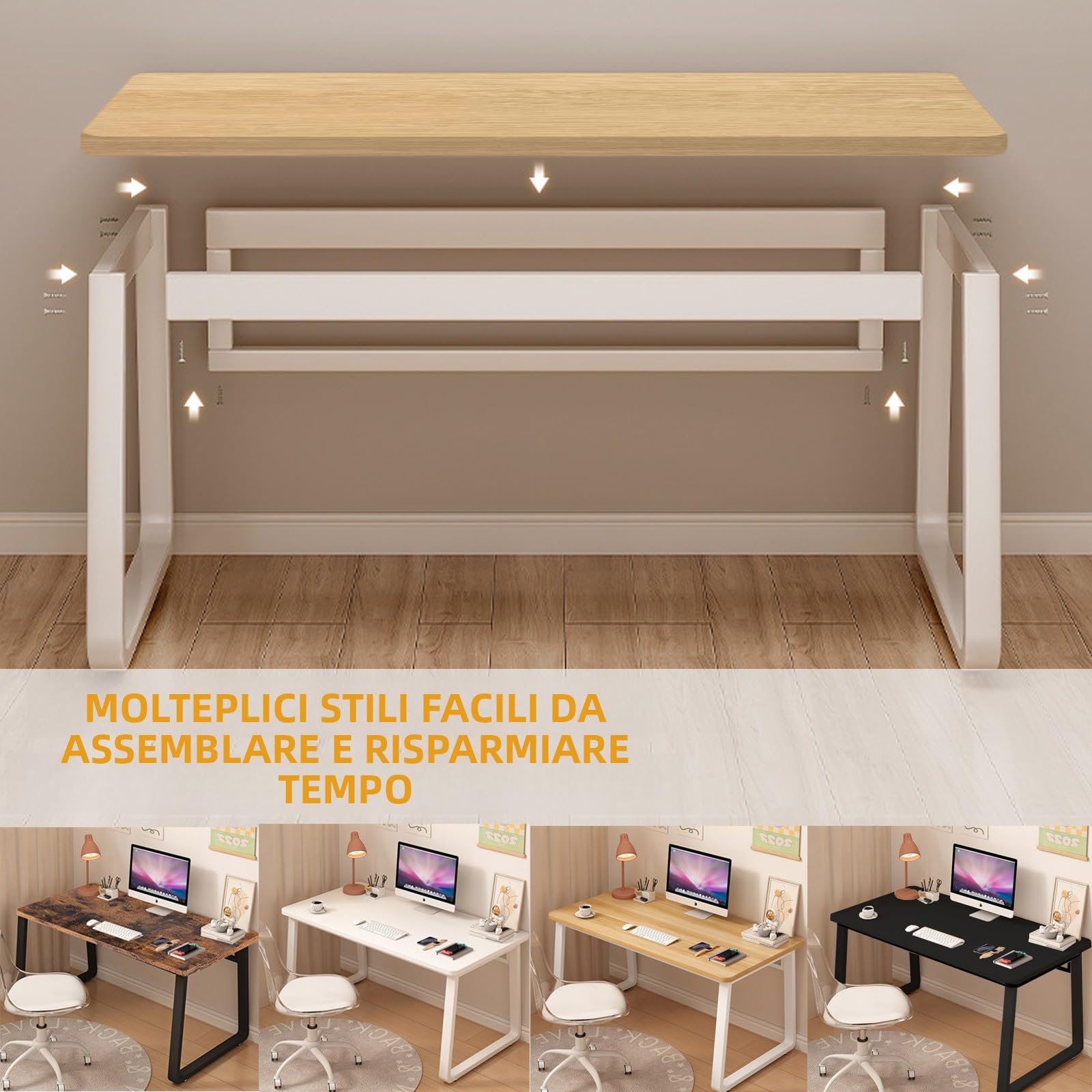 Tavolo Scrittura Stile Minimalista, Scrivania Computer, Scrivania Ufficio Casa Moderna per Camera
