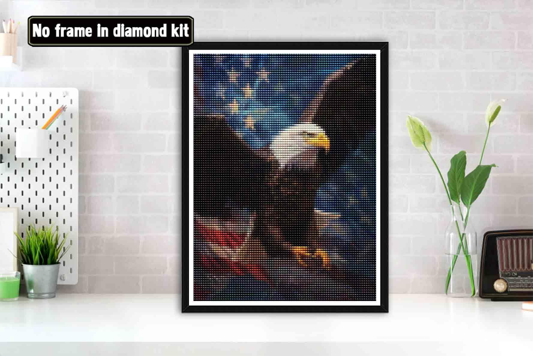Bimkole 5D Diamond Painting Kit - Bandiera Aquila 30x40cm - Fai Da Te Completo Con Strass Rotondi E Tela Adesiva