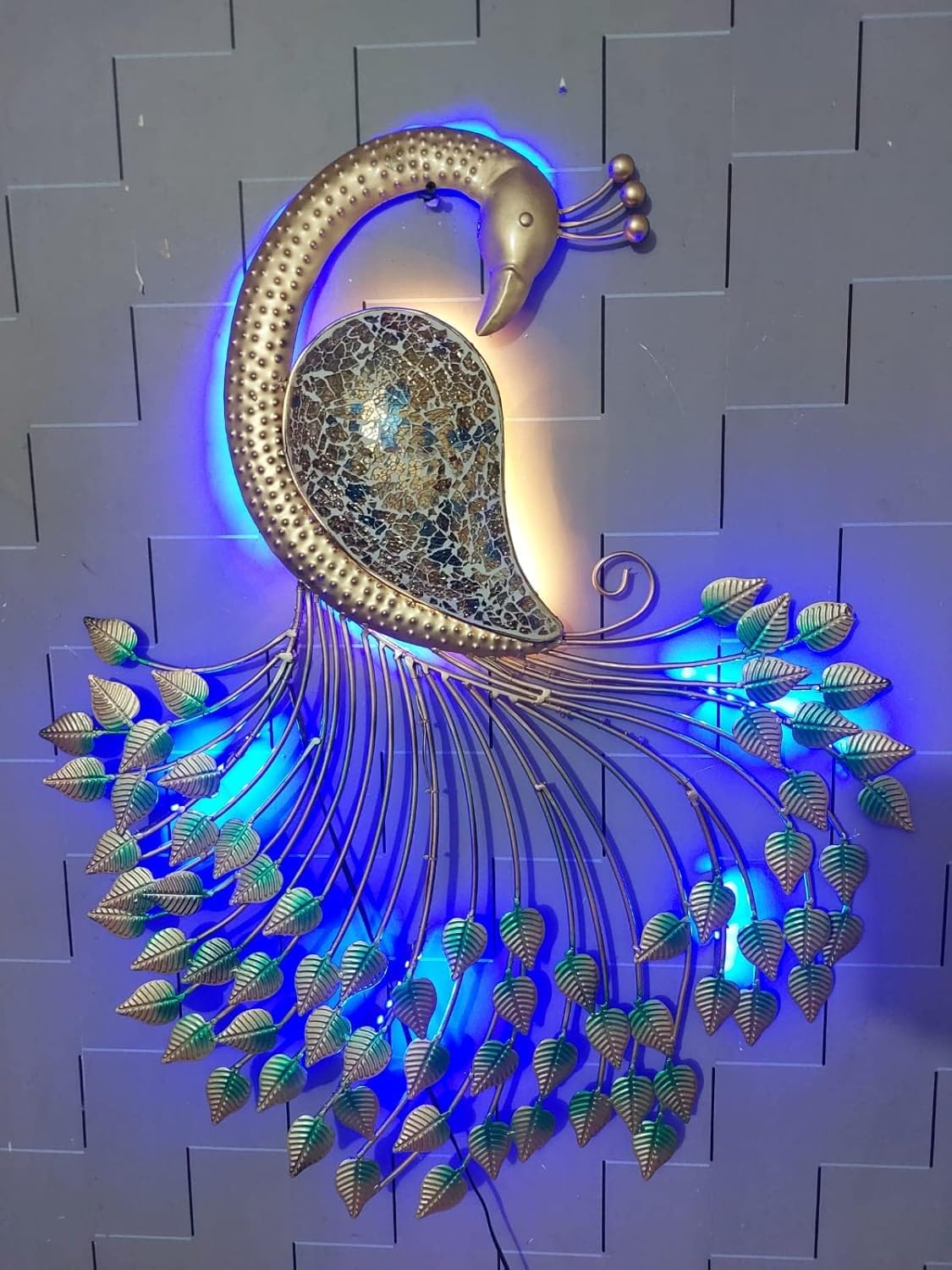 Lustre Metal Handcrafted Peacock Wall Decor With LED Light, Home Decor, Wall Decor, Diwali Gift, Corporate Gift, Home Temple, Office Decor(32 * 26.5 * 3 inch) (B0DGSYRWJF) Amazon Price History, Amazon Price Tracker
