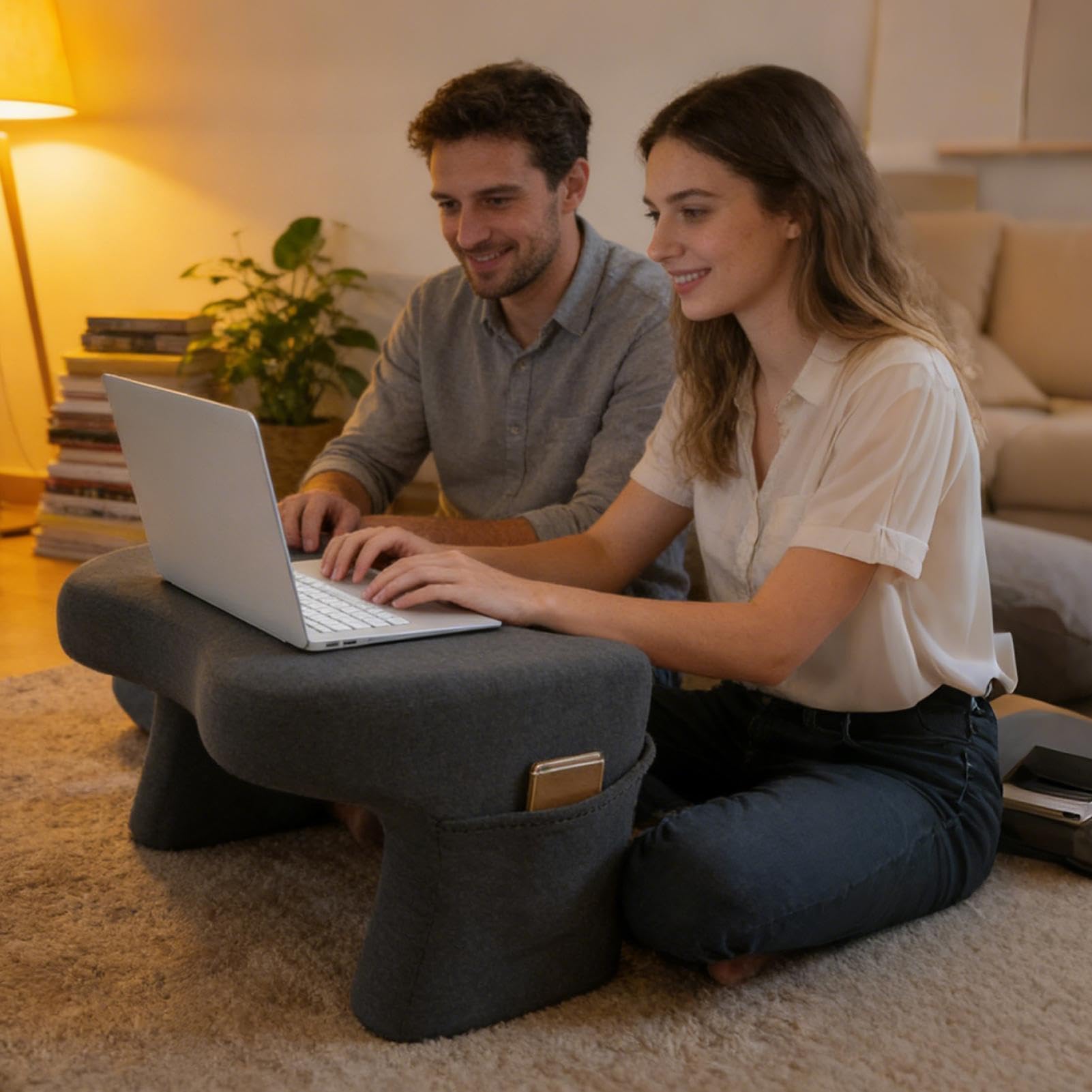 Cuscino da lettura per gaming, ergonomico, per laptop, con tasche, per gaming, per adulti, a letto, a pavimento, al divano