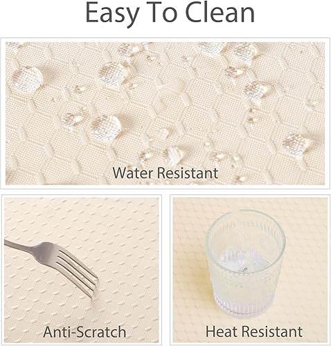 Miniatura 115 de JUCFHY - Mantel rectangular marroquí de tela jacquard a prueba de derrames y resistente al agua y al aceite, mantel decorativo para uso exterior e