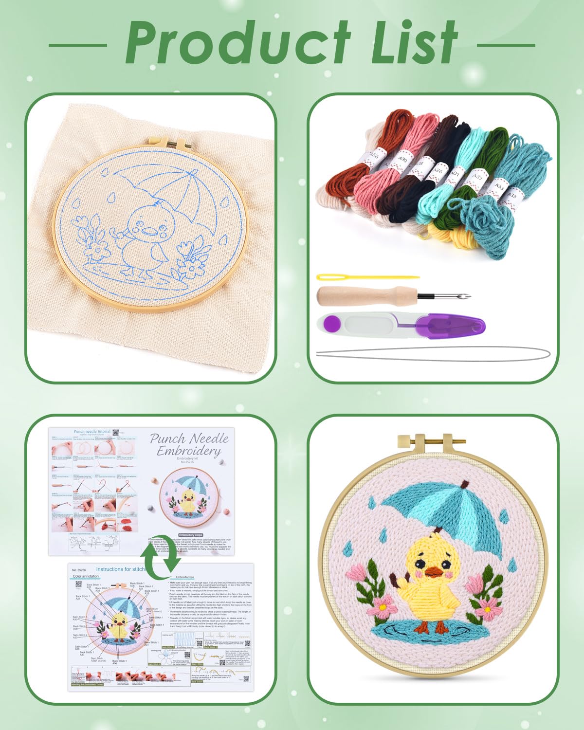 Beginner Punch Needle Kit - DIY Embroidery Art -2