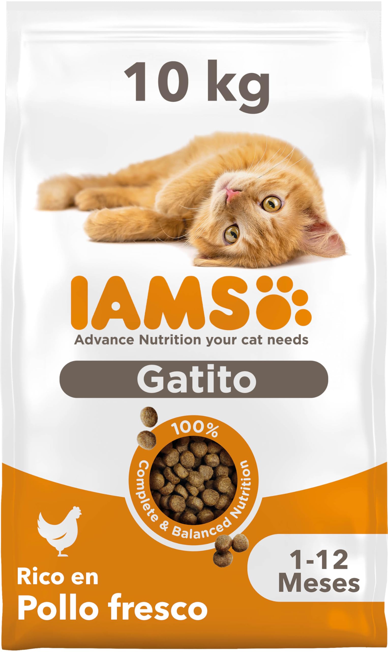 IAMS Dry Food for Junior Kittens 1-12 Months with Fresh Chicken, 10 kg