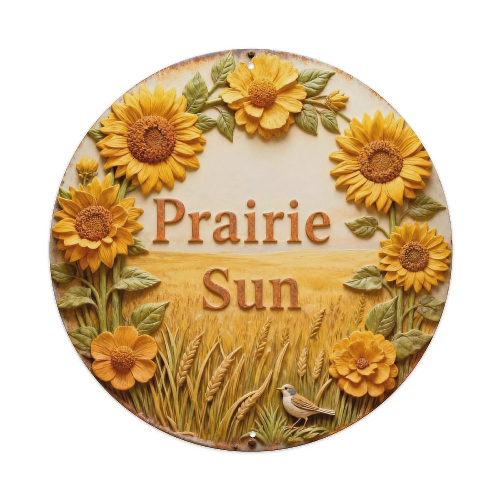 Prairie Sun Metal Tin Sign Plaque