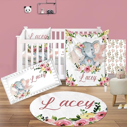 Juego de ropa de cama personalizada para cuna decoración personalizada para guardería, manta de bebé, sábana bajera para cuna, funda para cambiador,