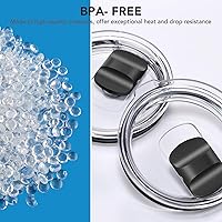 Vista 20 de Tapa con popote para vaso de 30 onzas, tapas de repuesto compatibles con YETI Rambler de 30 onzas, vaso con popote de 35 onzas, sin BPA e