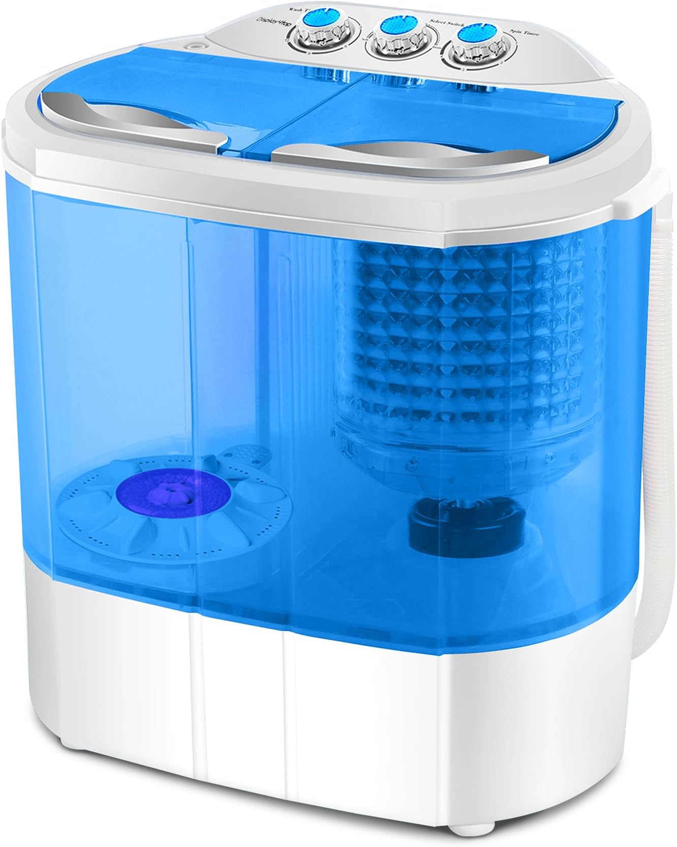 Display4top Electric Mini Portable Compact 3.6KG Capacity Washer Washing Machine Spin Dryer Laundry(Blue)