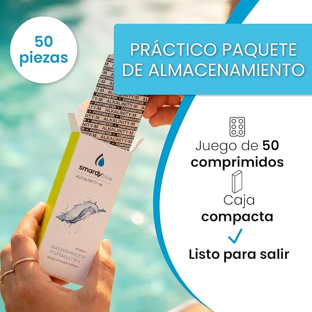 Foto 8 de 8 de smardy 50 tabletas fotómetro Alka-M - mide la alcalinidad (capacidad ácida) en piscina, spa y acuario