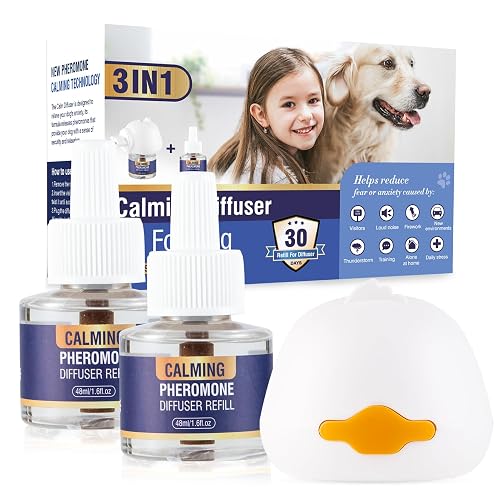 Feromonas Para Perros Relajantes 3 IN 1 Tranquilizante (1 Difusor+2 Recambio) Calmante ArañAzos Soluciona…
